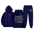thumbnail image 1 of Dwelliawo Sweatsuits for Men 2 Piece Christian Graphic Sweat Hoodie Jogging Athletic Pants Set Relaxed Fit Fall Winter Suit with Pockets Navy 2XL, 1 of 2