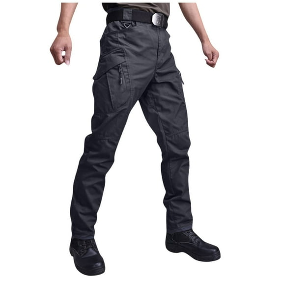 Dwelliawo Tactical Pants for Men Cool Outdoor Work Pantalones Ripstop Winter Hiking Pants Waterproof Construction Cargo Pant with Pockets Gray 3XL