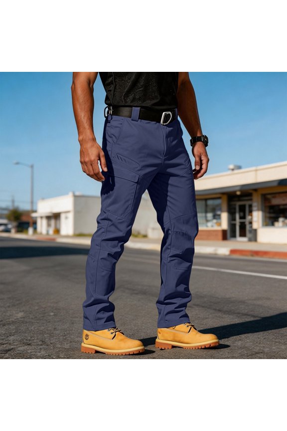 Tactical Pants for Men Water Resistant Hiking Cargo Pants Multi Pockets Stretch Waterproof Quick Dry Work Pants Navy S