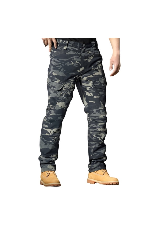 Tactical Pants for Men Waterproof Lightweight Cargo Pant with Pockets Stretch Hiking Big and Tall Outdoor Work Pantalones Dark Green 3XL