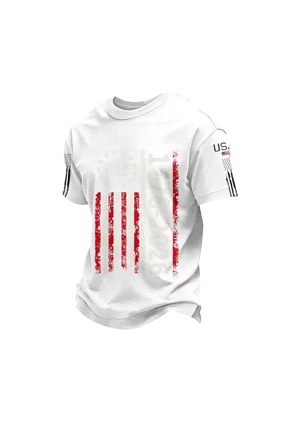 Usa Olympic Apparel American Flag Shirt 250th Patriotic 1776-2026 T Shirts 250 Years American Plus Size Pullover White 3XL