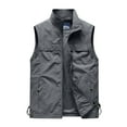 thumbnail image 1 of Dwelliawo Vest for Men Fishing Casual Lightweight Jackets Quick Dry Outdoor Vests with Pocket Zip Up Sleeveless Vest Gray 2XL, 1 of 4