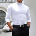 thumbnail image 1 of Dwelliawo White Sweaters for Men Casual Regular Fit Sweater Turtleneck Shirt Long Sleeve Ribbed Sweater Pullover Fall Pullover Sweaters Knitted Sweaters 2XL, 1 of 4