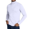 thumbnail image 1 of Dwelliawo White Turtle Neck Shirt Men Turtleneck Shirt Long Sleeve Ribbed Sweater Pullover Fall Pullover Knitted Sweaters Casual Slim Fit Sweater XL, 1 of 3