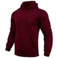 thumbnail image 1 of Dwelliawo Wine Men's Fashion Hoodies & Sweatshirts Long Sleeve Crewneck Sweatshirt Essentials Casual Fleece Hoodie with Drawstring Lightweight Pullover Hoodies M, 1 of 3