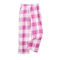 thumbnail image 1 of Dwelliawo Women's Pajama Bottoms Matching Plaid Pants Comfy Cute Bottoms Buffalo Plaid Christmas Pajama Pants Cute Wide Leg Fleece Drawstring Sleepwear Pink S, 1 of 4