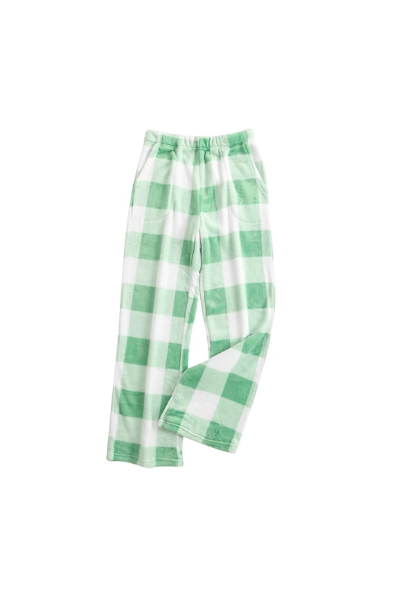 Women's Pajama Bottoms Plush Pajama Pants Stretch Comfy Plaid Flannel Cute Bottoms Cute Christmas Pj Pants Cute Sleepwear Green M