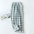 thumbnail image 1 of Dwelliawo Women's Pajama Pants Matching Pj Pants Comfy Pajama Bottoms Plaid Christmas Pajama Pants Cute Baggy Soft Drawstring Sleepwear Sky Blue XL, 1 of 5