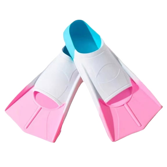 Dwellin 1 Pair Short Swimming Fins Silicone Training Flippers for Kids Adults Open Water Snorkelling Swimming Training Equipment