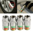 thumbnail image 1 of Dwellin 4 Pcs Tire Pressure Monitors Valves Stem Caps 2.4 Bar 36PSI Pressure Stem Covers with 3-Color Eye Alert Easy for Most Car Truck SUV (Silver), 1 of 9