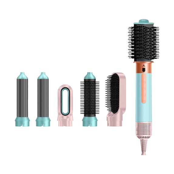 Dwellin 6 in 1 Hair Styler Hairs Dryer Brush Blow Volumizer Hot Air Styler for Fast Drying Curling Smoothing Volume Air Stylers (5 Conversion Heads)