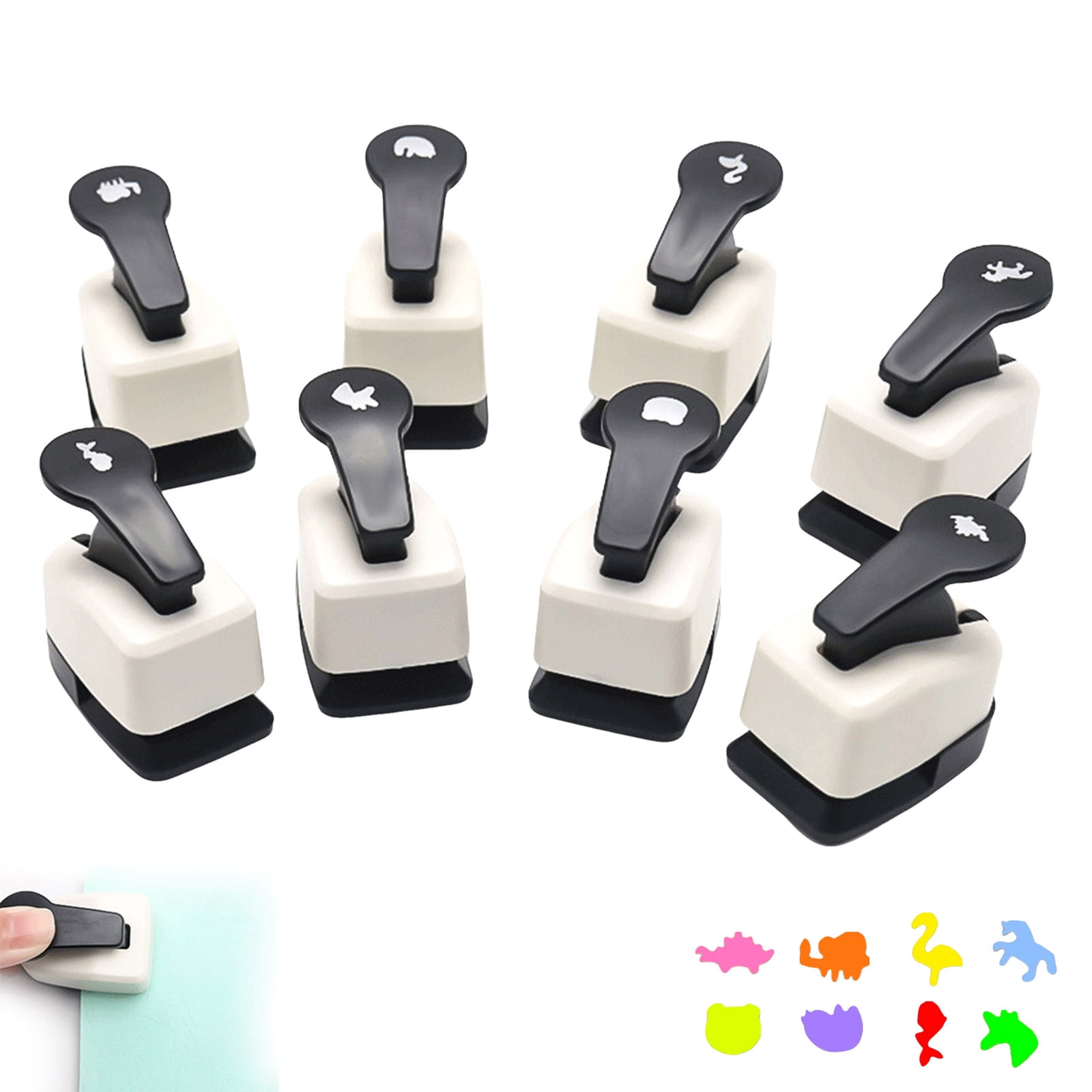 Dwellin 8 Pack Paper Hole Punch Craft Set for DIY Crafting Scrapbooking Handmade Greeting Cards Photo Albums Mini Cutter Nail Festival Cards(Dinosaur Shape)