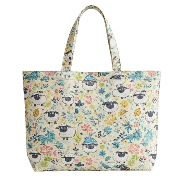 Dwellin Cute Quilted Tote Bag for Women Lightweight Floral Cat Shoulder Handbags Top Handle Satchel for College Travel Work Shopping