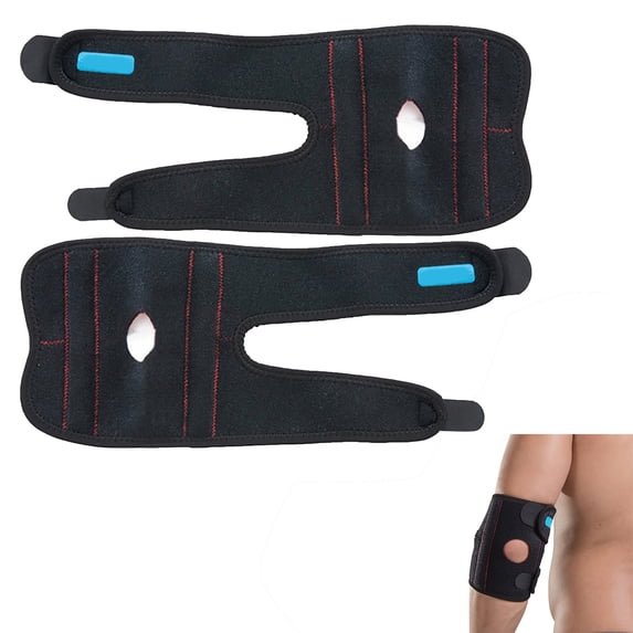 Dwellin Elbow Brace Adjustable Support with Spring Stabilizer Strap for Tennis Elbow Tendonitis Sports Injury Relief (Left)