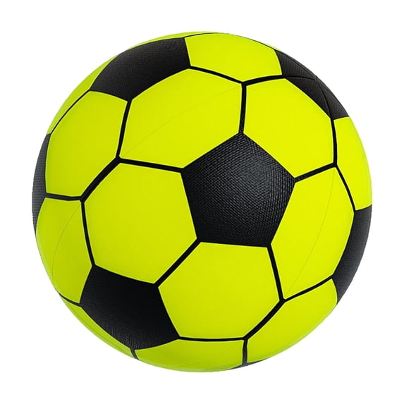 Dwellin Kids Foam Soccer Ball 9.45 Inch Mini Soft Silent Football Indoor Outdoor Toy Balls for Training Kicking Realistic Bounces Quiet Practice Black