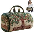 thumbnail image 1 of Dwellin Large Quilted Duffle Bag for Women Floral Print Barrel Overnight Weekender Handbag Travel Holiday Top Handle Satchel D-B 18*9*9", 1 of 7