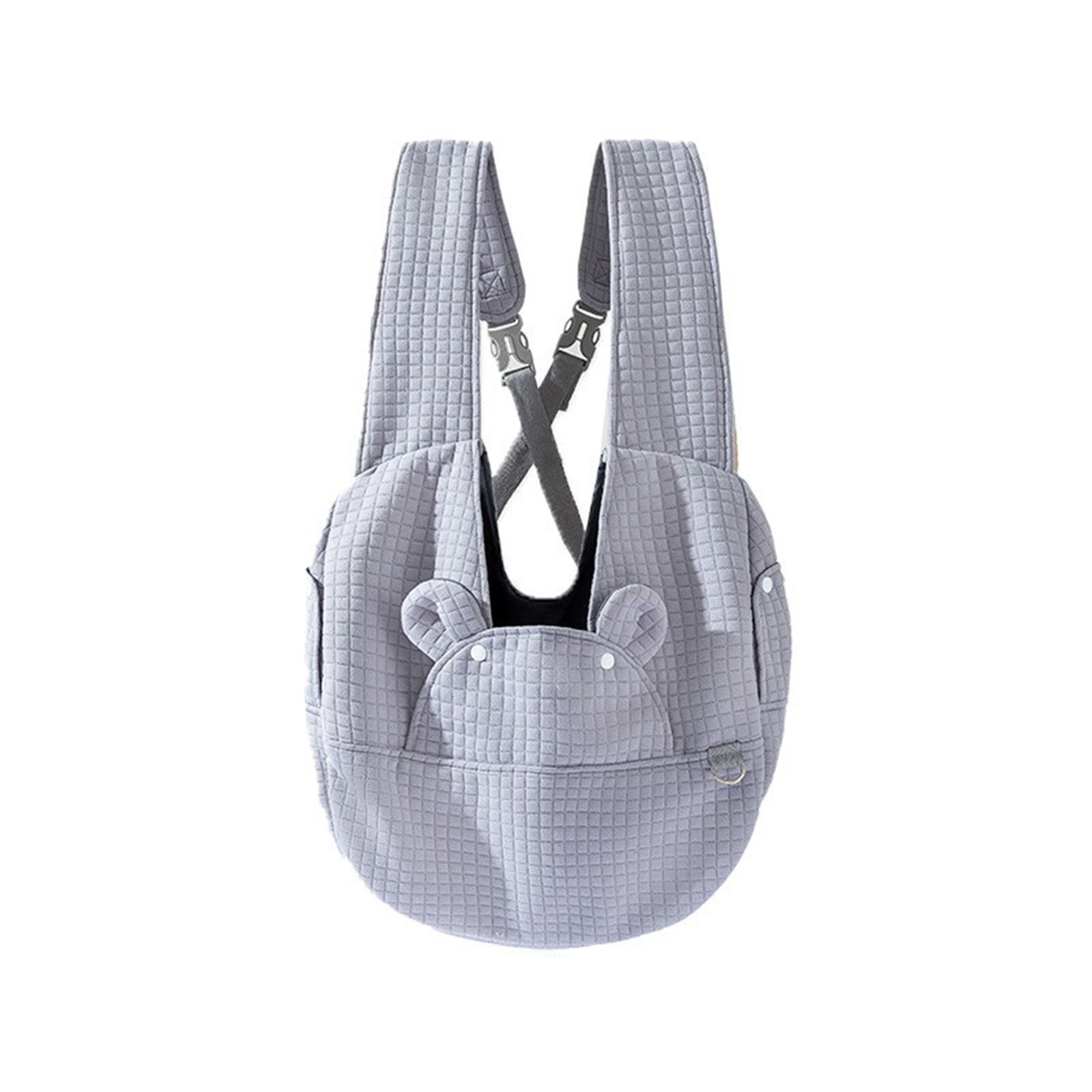 Dwellin Portable Pet Front Backpack Carry Small Dogs and Cats for Outings Travel with Pocket and Hands Free Design (Grey)