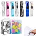 thumbnail image 1 of Dwellin Portable Stapler Handheld Paper Clam Dispenser Large Size Mini Push Stapler Clamp Staplers For Desktop Document Home School Desk (No Clips), 1 of 9