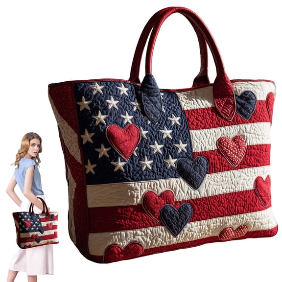 Dwellin Quilted Tote Bag Womens Large Puffy Crossbody Shoulder Bags Cotton Travel Work Handbag with Compartments