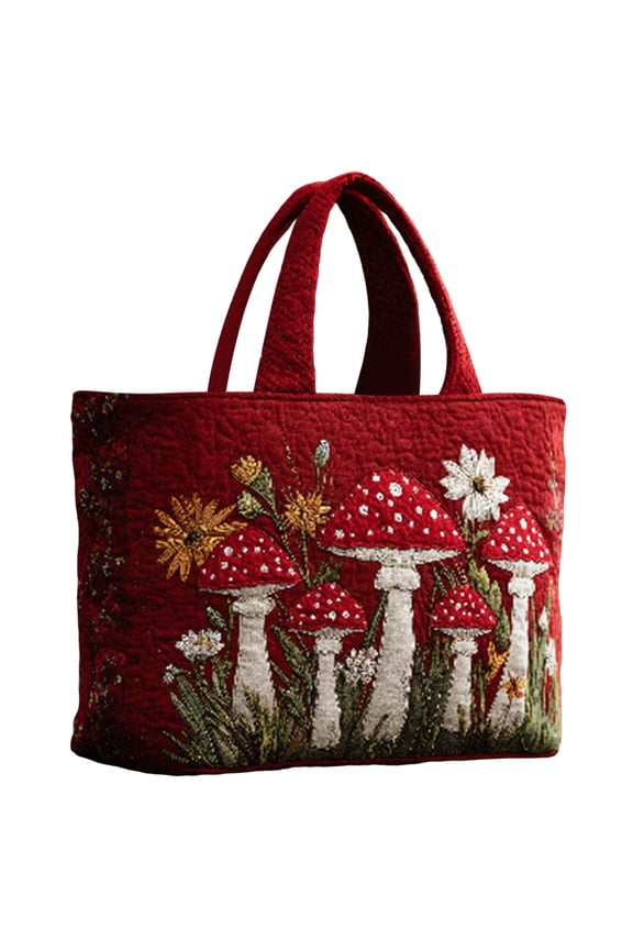 Quilted Tote Bag for Women Large Beach Shoulder Purse Handbag Floral Print Top Handle Satchel for Travel Work C-A 16*14"