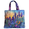 thumbnail image 1 of Dwellin Quilted Tote Bag for Women Large Beach Shoulder Purse Handbag Floral Print Top Handle Satchel for Travel Work E-A 16*14", 1 of 6