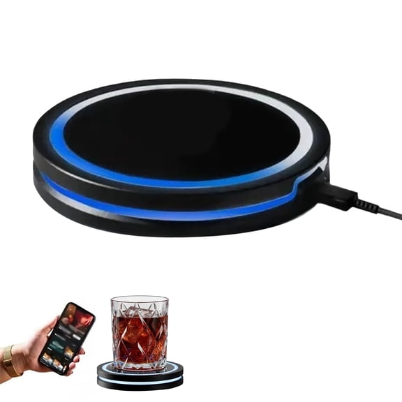 Dwellin Smart Cup Mat Cocktail Maker 2026 Portable Cocktails Machine Interactive Lighting with Built-in Smart Sensing for Home Party Bar Club Drink(Black)