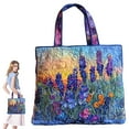 thumbnail image 1 of Dwellin Tote Bag for Women Floral Print Puffy Work Purse Handbag Large Quilted Shoulder Top Handle Travel Shopping Bags(E-A), 1 of 5