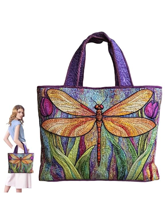 Tote Bag for Women Floral Print Puffy Work Purse Handbag Large Quilted Shoulder Top Handle Travel Shopping Bags(M-B)