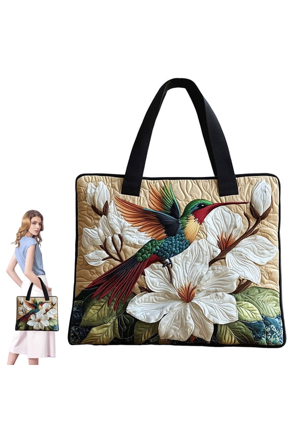 Womens Quilted Tote Bag Travel College Crossbody Shoulder Handbag Lightweight Puffy Cotton Top Handle Purse Satchel