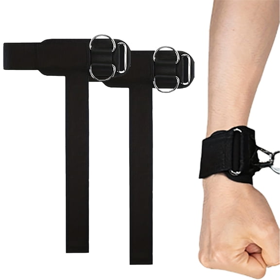 Dwellin Weight Lifting Straps with Cuffed D Ring Wrist Support for Men Heavy Duty Thick Comfortable Grip Strap for Weightlifting Gym Training (Black)
