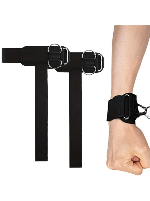 Weight Lifting Straps with Cuffed D Ring Wrist Support for Men Heavy Duty Thick Comfortable Grip Strap for Weightlifting Gym Training (Black)