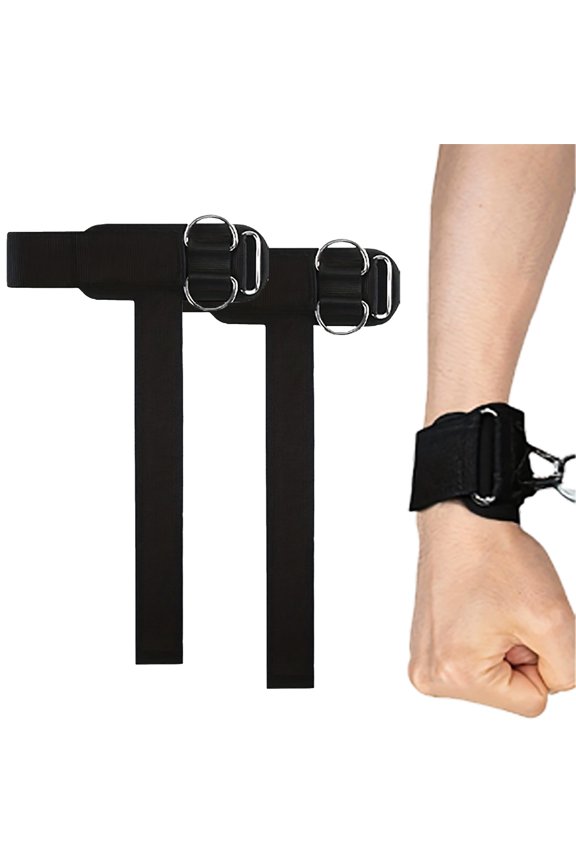 Weight Lifting Straps with Cuffed D Ring Wrist Support for Men Heavy Duty Thick Comfortable Grip Strap for Weightlifting Gym Training (Black)