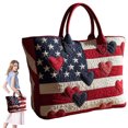 thumbnail image 1 of Dwellin Womens Quilted Tote Bag Lightweight Flower Print Travel Purse Handbag Reusable Shoulder Top Handle Satchel for Gym Travel Work, 1 of 6
