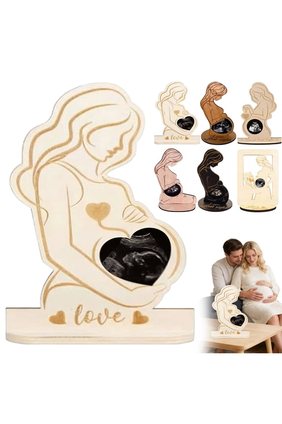 Wooden Mother To Be Figurine Pregnant Lady Charm Born Moments for Gender Reveal Baby Showers Nursery Decor Party Favors 3-4"