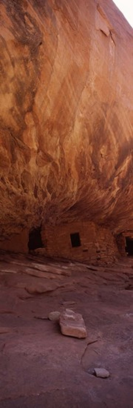 Dwelling structures on a cliff House Of Fire Anasazi Ruins Mule Canyon Utah USA Canvas Art - Panoramic Images (18 x 6)