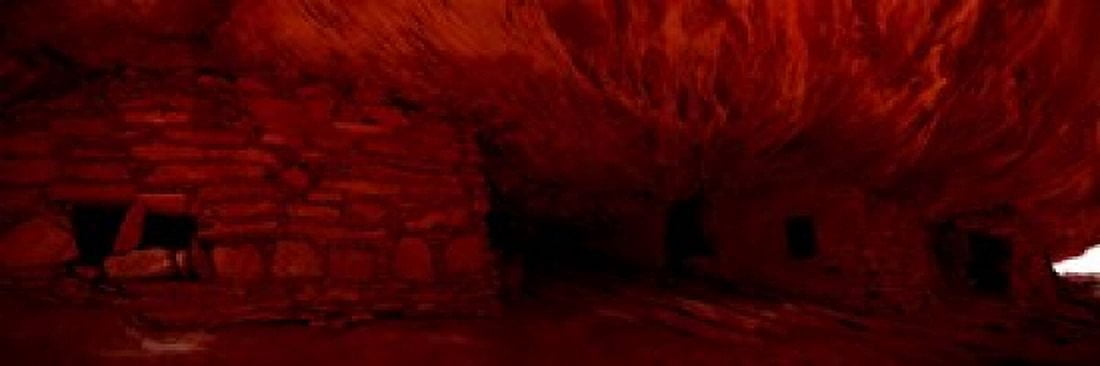 Dwelling structures on a cliff House Of Fire Anasazi Ruins Mule Canyon Utah USA Canvas Art - Panoramic Images (18 x 6)
