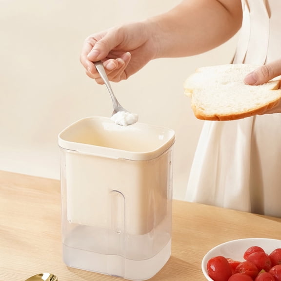 Dwellis Beige Yogurt Strainer Coffee Yogurt, Yogurt Press Hung Curd Maker Plastic 225 Mesh Filter with Built in Timer, For Thick Greek Yogurt, Soybean Milk, Kefir, Berries, Soup, Fruit Juice, Coffee