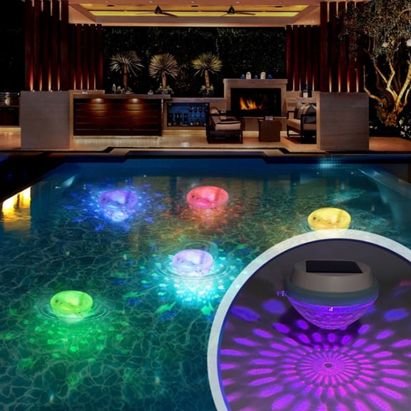 Dwellis Solar Pool Lights Floating Pool Lights, Pool Decor Ip68 Waterproof LED Solar Pool Lights That Float for Pool, Garden, Party, Ponds Fish Tanks Easy to Install Plastic, White