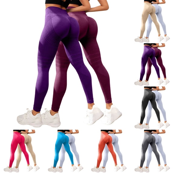 Dwellite 2 Pack Leggings Compression Leggings for Women Butt Lifting Butt Yoga Pant 2026 Hot Pink L