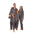 thumbnail image 1 of Dwellite 2026 Family Satin Christmas Pajamas Sets Stripe Silk Xmas Pjs Matching Sets Soft Sleepwear for Mens Womens Adults Grey 9 Months, 1 of 7
