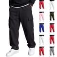 thumbnail image 1 of Dwellite Baggy Cargo Sweatpants for Men Wide Leg Jogger Pants Loose Fit Fashion Solid Color Trousers with Pockets Black S, 1 of 6