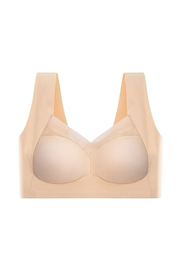 Bras for Older Women, Ultimate Lift Wireless Bra, Seamless Anti-Sagging Support, Breathable Full Coverage Complexion 6XL
