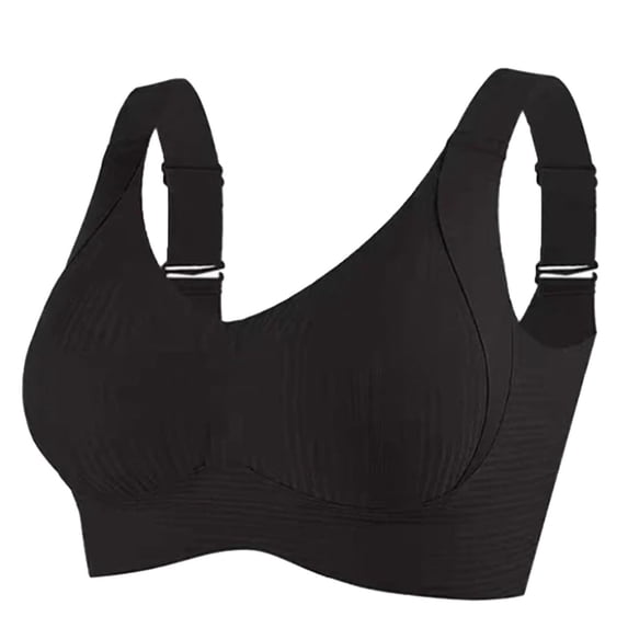 Dwellite Bras for Women No Underwire Plus Size Wireless Seamless Bras Push Up Full Coverage Tshirt Bras 2026 Black 42
