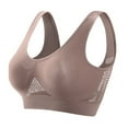 thumbnail image 1 of Dwellite Breathable Bras for Women Plus Size Soft Cool Liftup Bra No Underwire High Support Solid Color Underwear Light Brown L, 1 of 3