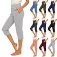 thumbnail image 1 of Dwellite Capri Pants for Women Dressy High Waisted Stretchy Pull On Capris Straight Side Split Comfy Cropped Pants Dark Gray S, 1 of 9