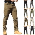 thumbnail image 1 of Dwellite Cargo Pants for Men Lightweight Stretch Pants Hiking Cargo Trousers with Pockets for Outdoor Khaki 2XL, 1 of 5