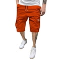 thumbnail image 1 of Dwellite Cargo Shorts for Men 2026 Cotton Drawstring Casual Shorts Summer Twill Outdoor Short Pants with Pocket orange L, 1 of 4