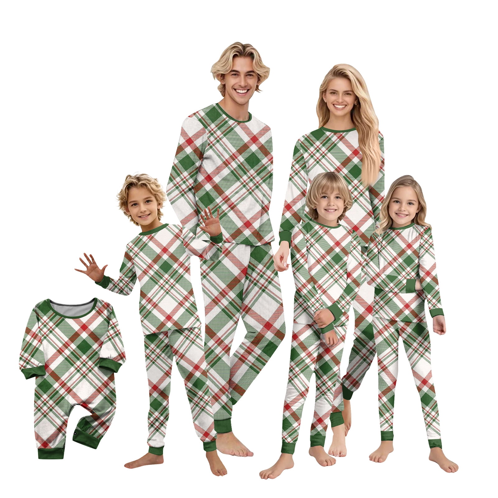 Dwellite Christma Pajama Family Christmas Pjs Matching Sets with T ...