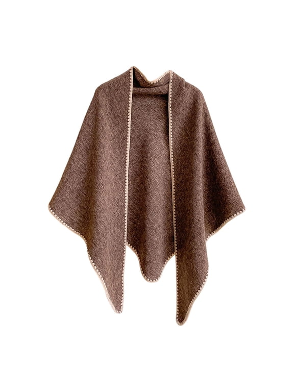 Fleece Shawls for Women Elegant Style Shawl Autumn Winter Fashion Lightweight Warm Soft Shawls Brown