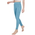 thumbnail image 1 of Dwellite Girls Athletic Leggings Ankle Length High Waisted Yoga Pants with Pockets for Kids Teen 5-13Y Blue 160, 1 of 7